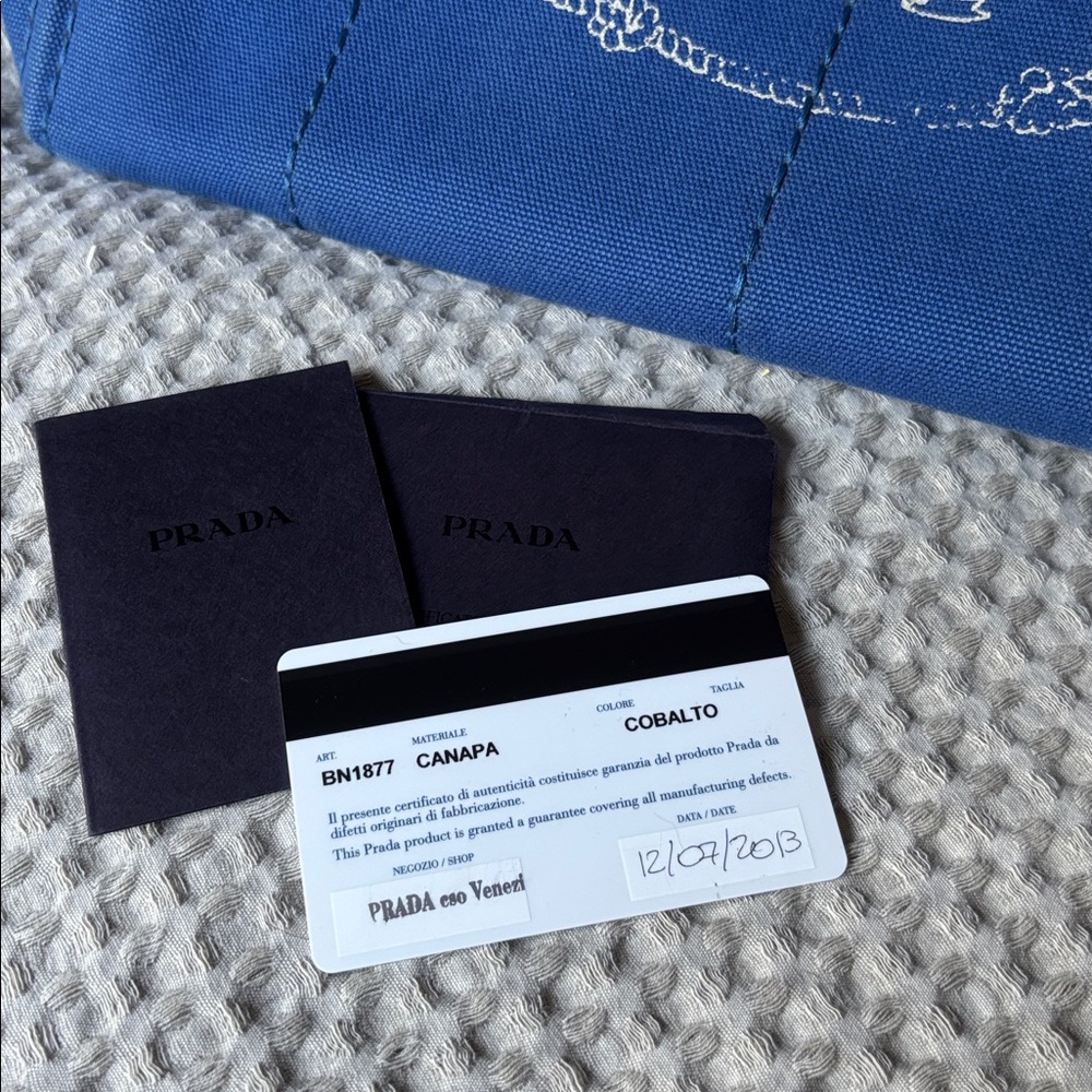 Prada Canapa blue denim tote - Picture 10 of 14